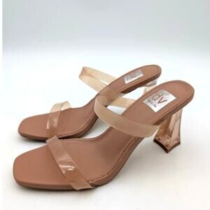 DV by Dolce Vita Yorke Block Heel Sandal Open Toe Women's Cafe Size US8 EU38.5